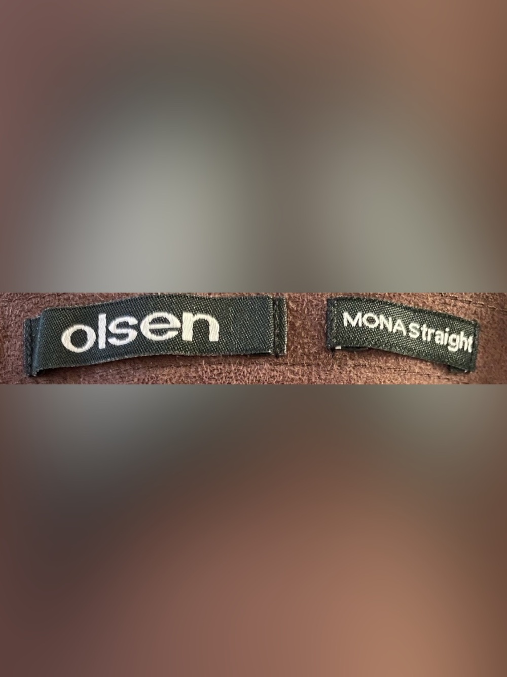 OLSEN Mona straight leg faux suede chocolate brown 2 pocket trousers NEW size 12 - Picture 5 of 13
